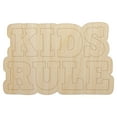 thumbnail image 1 of Kids Rule Fun Text Wood Shape Unfinished Piece Cutout Craft DIY Projects - 6.25 Inch Size - 1/8 Inch Thick, 1 of 7