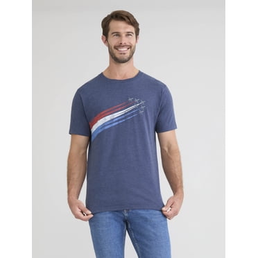 Men’s and Big Men's 4th of July USA Jet Stripe Americana Graphic Tee Shirt by Way to Celebrate, Sizes XS-5XL