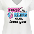 thumbnail image 4 of Inktastic Pink or Blue Nana Loves You Women's Plus Size V-Neck T-Shirt, 4 of 5