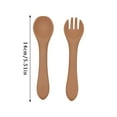 thumbnail image 3 of XKHBDL 2 PCS Silicone Baby Spoon and Fork Set, Baby Weaning Utensils, First Stage Feeding for Infants, Dishwasher Safe, 3 of 5
