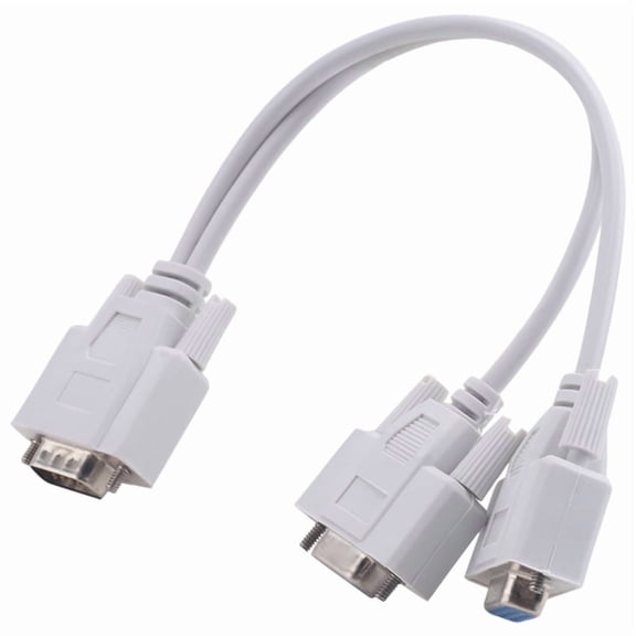 NEW 1 PC to 2 MONITORS SPLITTER CABLE FOR VGA VIDEO