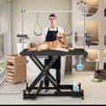 thumbnail image 6 of Professional Electric Grooming Table, Height Adjustable Lift Dog Table with Anti-Slip Tabletop, Grooming Arm and Tool Organizer, Capacity 330 LBS, Black, 6 of 7