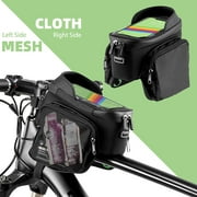 ROCKBROS Bike Frame Bag Bike Phone Mount Bag Bicycle Phone Holder with Side Bags Bike Top Tube Bag for Cycling Mountain Road Bike Pouch Accessories Storage Bag