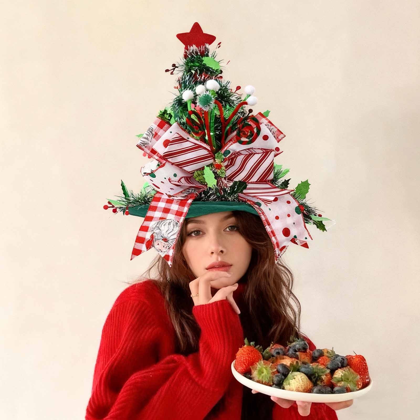 Décoration De Sapin Père Noël à Tête Et Longs Bras - Tissu/peluche, Rouge/blanc, 122 Cm, Pour Cime D’arbre