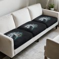 thumbnail image 3 of Xixirimido Couch Cushion Covers 3Pcs Seat Cushion Cover Stretch Couch Cover Separate Sectional Sofa Slipcovers Furniture Protector for Pets & Kids, Horse Black, 3 of 8