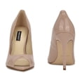 thumbnail image 4 of Nine West Prizz Light Natural Slip On Pointed Open Toe Stiletto Heeled Pumps (Light Natural, 8), 4 of 5