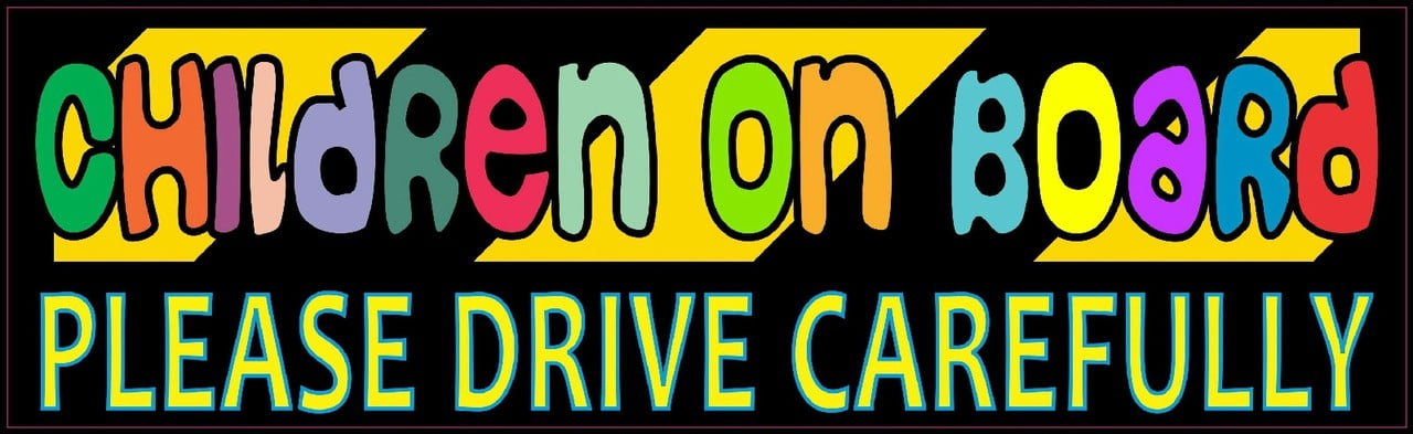 10in x 3in Children Board Please Drive Carefully Bumper Magnet Magnets by StickerTalk®