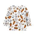 thumbnail image 4 of T-Shirts for Girls Ages 4-12 Easter Bunny & Egg Print 3/4 Sleeve Round Neck Spring 2026 Tops White 110, 4 of 5