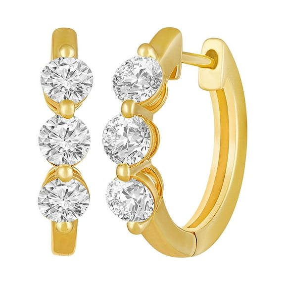 Araiya Fine Jewelry 14K Yellow Gold Lab Grown Diamond Hoop Earrings (1 cttw, E-F Color, VS1 Clarity)