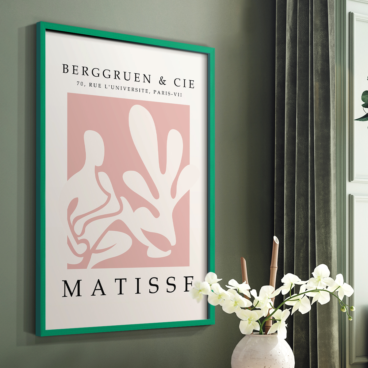 Matisse CXXXI Framed Print in Green Solid Wood 16 x 20 Framed Print