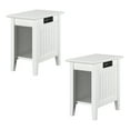 thumbnail image 1 of AFI Table d'Appoint en Bois Massif Nantucket avec Chargeur USB Ensemble de 2 Blanc, 1 of 11