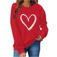 thumbnail image 2 of Valentine'S Sweatshirt For Women Cute Love Heart Shirts Casual Long Sleeve Valentine Sweat Shirts Fashion Tops, 2 of 6