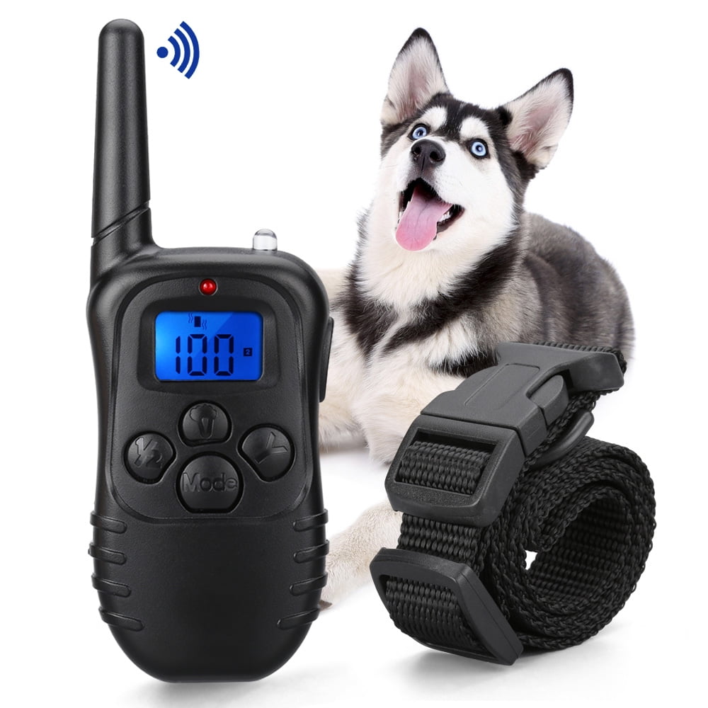 Rechargeable Remote LCD 100LV Electric Shock Vibrate Dog Training Control Collar