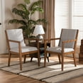 thumbnail image 5 of Theresa Mid-Century Modern Greyish Beige Fabric Upholstered Living Room Accent Chair, 5 of 15