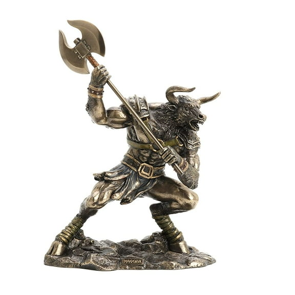 Veronese Design 13 3/4" Tall Minotaur The Creature from The Labyrinth Cold Cast Bronze Resin Sculpture Greek Roman Legend Figurine Collectibles