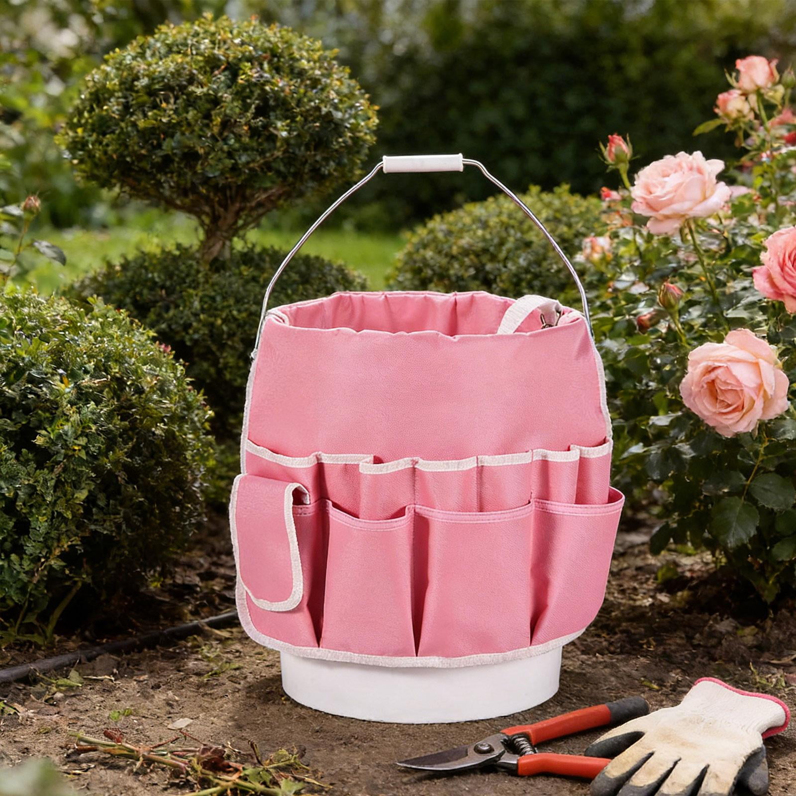 Gardening Tool Bag Bucket Organizer Carrier Multi Pocket Oxford Cloth Waterproof for Outdoor Home DIY