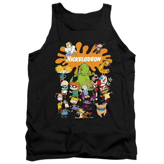 Nickelodeon Brand Nick Splat Group Unisex Adult Tank Top,Black, 2X-Large