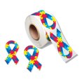 thumbnail image 3 of Autism Ribbon Shaped Stickers For Autism/Asperger'S Awareness - Perfect For Events Support Groups Fundraisers And More! (1 Roll -250 Stickers), 3 of 4