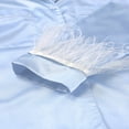 thumbnail image 2 of Femmes Pyjama 2 Pcs Manches Longues Poignets en Plumes Blouse Shorts, 2 of 4