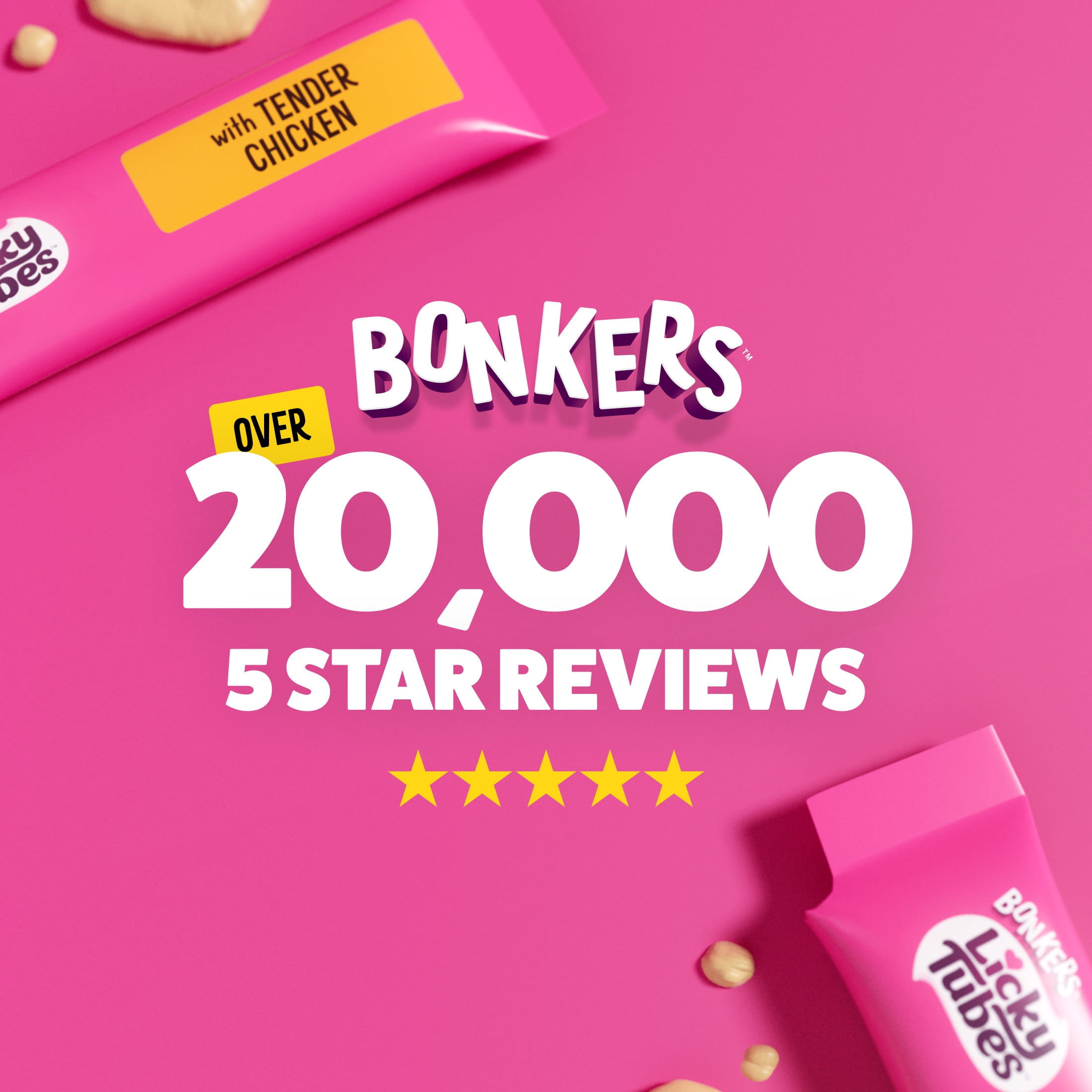 (12 pack) BONKERS Licky Tubes Chicken & Salmon Flavoured Wet Lickable Treats Treats for Cats, 18 Pack