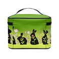 thumbnail image 4 of HELLHERO Large Capacity Portable Make Up Toiletry Organizer Handy Polyester Storage Pockets Makeup Case Rabbit Meadow Bag, 4 of 6