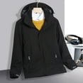 thumbnail image 2 of Lovskoo 2024 Men's and Women's Rain Jacket Sport Casual Waterproof Windbreaker for Unisex Winter Three In One Detachable Cap Sports Hiking Clothes Outdoor Sprinting Outerwear Hooded Warm Coat Black, 2 of 6