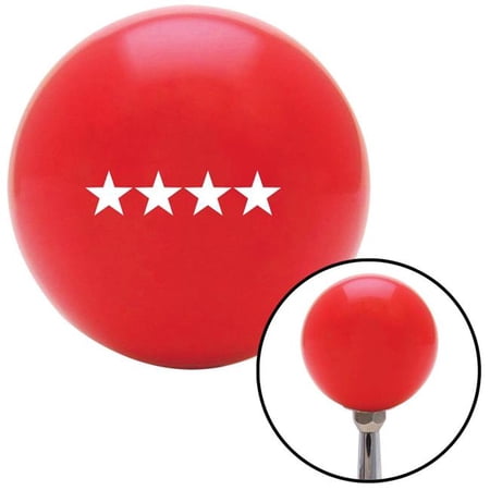 American Shifter White Officer 10 - General Red Shift Knob with M16 x 1.5 Insert Shifter Auto Manual Brody