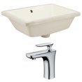 thumbnail image 1 of 18.25-in. W Rectangle Bathroom Undermount Sink Set In Biscuit - Chrome Hardware AI-22812, 1 of 8