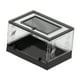 thumbnail image 1 of Tanque de reptiles plegable transparente con panel superior de malla para hábitat de lagartos y doble acceso para cría. Negro, 1 of 8