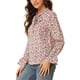 thumbnail image 4 of INSPIRAR CHIC Blusa Vintage de Manga Larga con Volantes y Cuello en V Floral para Mujeres S Blanca Rosa, 4 of 8