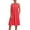 Watermelon Red, variant on Women's Dress Fashion Summer Solid Casual Round Neck Sleeveless with Pocket Dresses Khaki XL