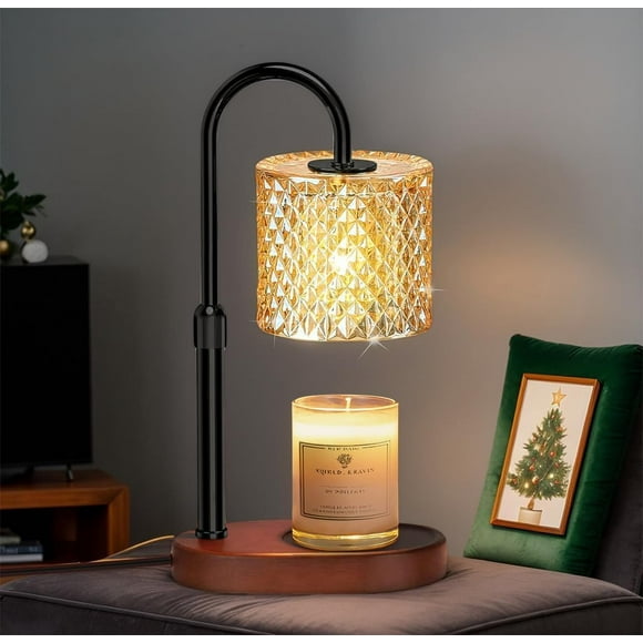 Lukasa Lampe Chauffe-Bougie, Cadeaux Idéaux pour Maman, avec Minuterie et Variateur, Hauteur Réglable, 2 Ampoules, Chauffe-Bougie, Convient à Toutes les Tailles de Bougies - Cadeaux Idéaux pour Femmes, Cadeaux de Fête des Mères, Décoration Vintage pour la Maison