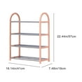 thumbnail image 3 of Fmbmuo Shoe Rack for Entryway Stainless Steel Freestanding 4 Tier Organizer, Portable Modern for Entryway, Closet, Easy Assembly Shoe Rack (Pink), 3 of 5