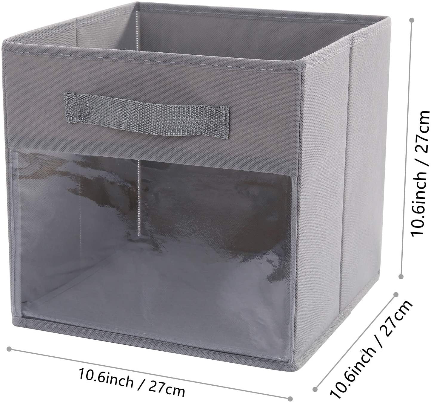 dosili Cube Storage Organizer Non-Woven Under Bed Storage Bag Zipper  Storage Bins with Lids Clear Window Space Saver Bags (Horizontal) 