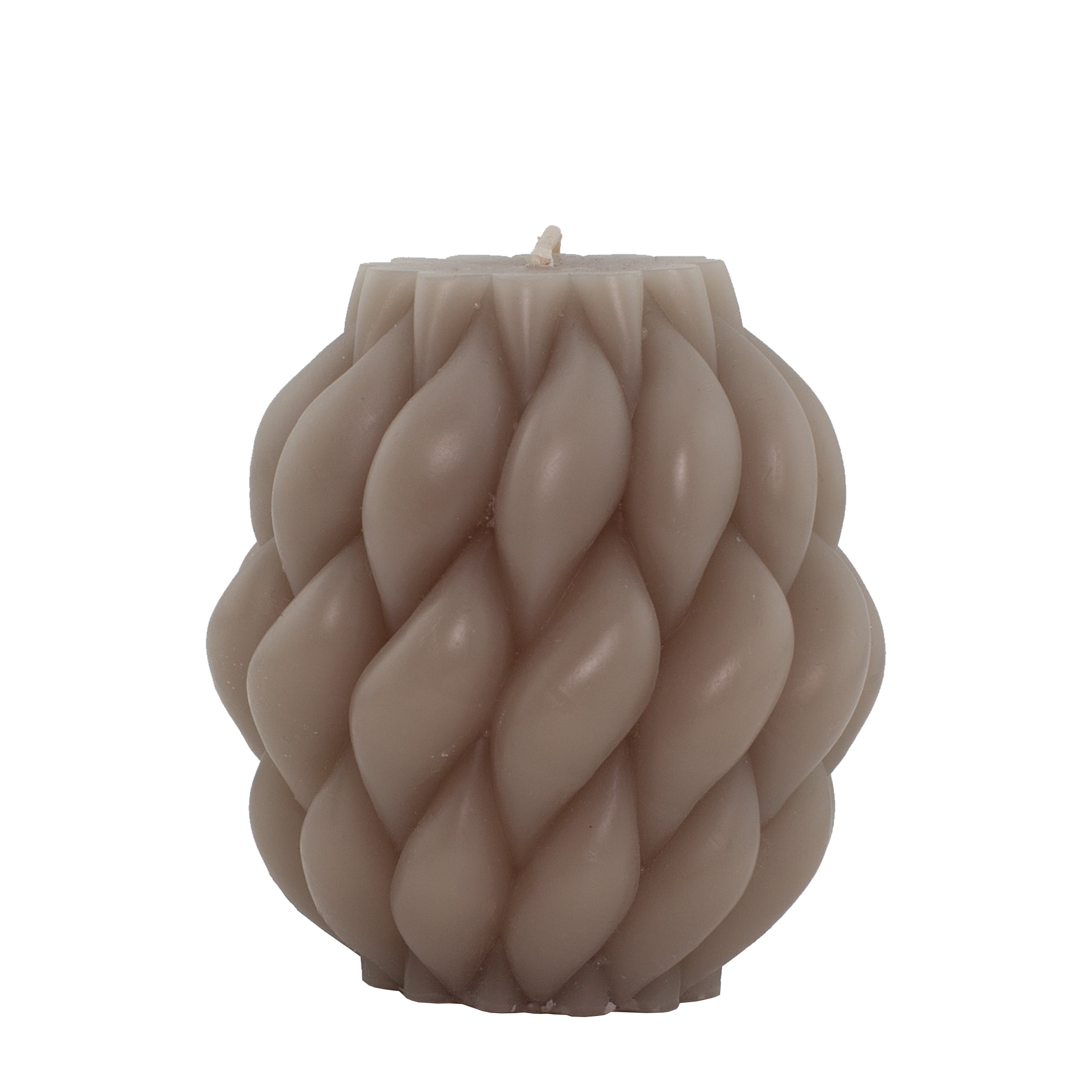 Mainstays 3.46" x 3.74" Braided Pillar Candle, Unscented, Taupe