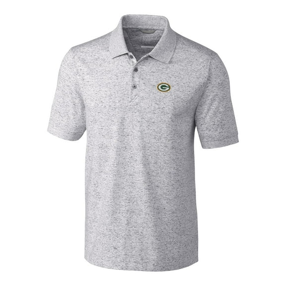 Men's Cutter & Buck Heather Gray Green Bay Packers Big & Tall Space Dye Advantage Polo