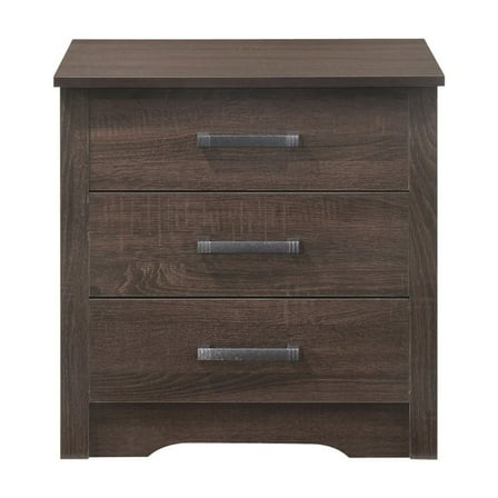 Nightstand - 23" 3-Drawer Bedside Table - Transitional Design - Compact Modern Accent Furniture