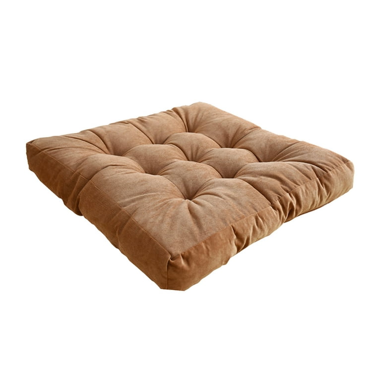 1pc 22 Inch Meditation Floor Pillow,Square Large Pillows Seating for  Adults,Tufted Corduroy Thick Floor Cushion for Living Room Tatami Chair  Khaki