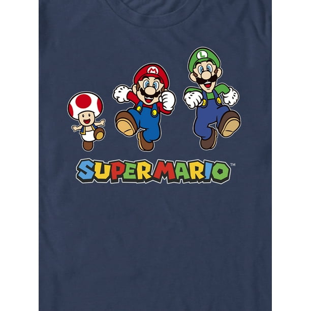 Super Mario, Men's & Big Men's Graphic Crew Neck T-Shirt, Run Super Mario, Men's & Big Men's Graphic Crew Neck T-Shirt, Run