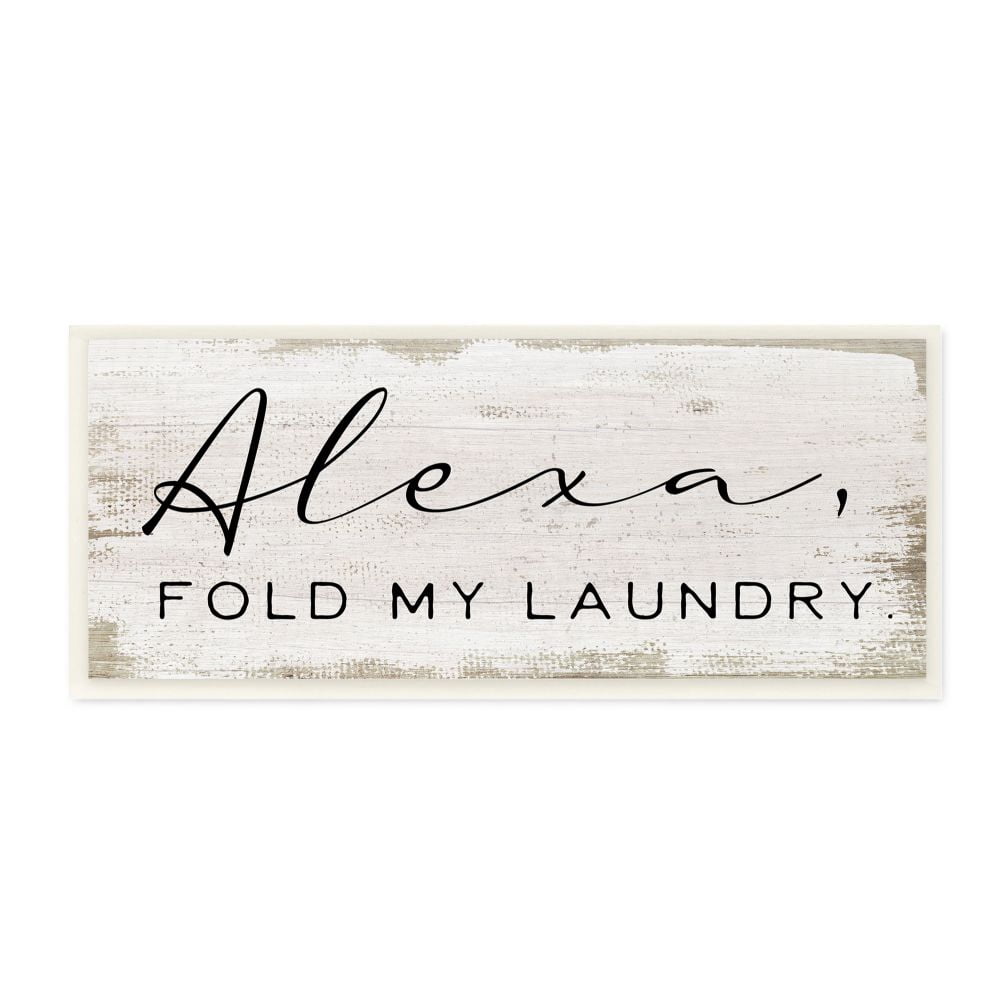 Stupell Industries Alexa Fold My Laundry Funny Chore Family Sign Canvas Wall Art Design by Daphne Polselli, 20" x 48"