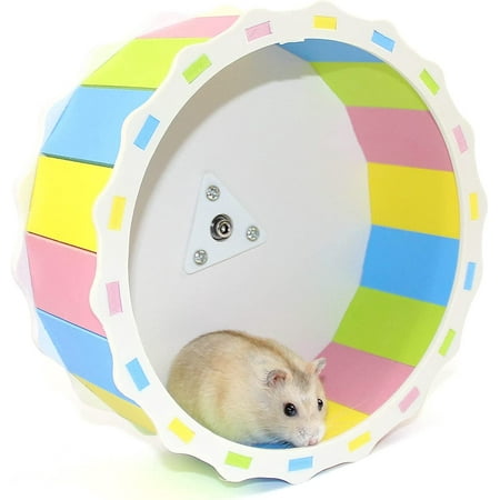 Xizioo Silent Hamster Wheel Toy, Wooden Hamster Running Wheel Exercise ...