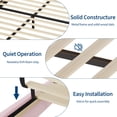 thumbnail image 7 of Bed Frame with LED Headboard, Plush Sherpa Fabric Upholstery, Slat Support (No Box Spring Needed), 7 of 7