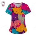 thumbnail image 3 of Camiseta Hello Kitty Camisetas Uniforme Enfermera Bolsillo Hello Kitty Cuello V Ropa Mujer Tops Hospital Top Mujer 2023 Uniforme Cuello, 3 of 5