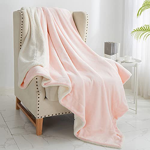 Walensee Sherpa Fleece Blanket (King Size 108?x90? Pink) Plush Throw Fuzzy Super Soft Reversible Microfiber Flannel Blankets for Couch, Bed, Sofa Ultra Luxurious Warm and Cozy for All Seasons