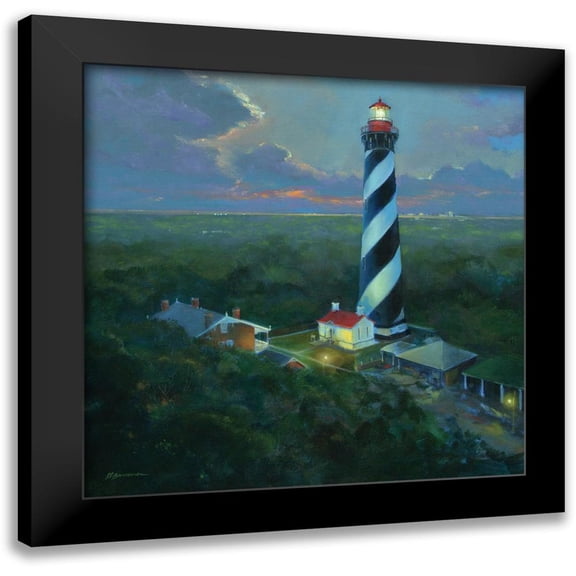 Bansemer, Roger 15x15 Black Modern Framed Museum Art Print Titled - St. Augustine Lighthouse Aloft