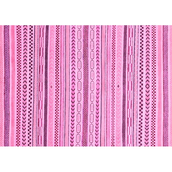 Ahgly Company Indoor Rectangle Abstract Pink Modern Area Rugs, 7' x 10'