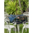 thumbnail image 3 of Outdoor Tablecloths with Umbrella Hole & Zipper, Black Flowers Round Tablecloth 54 Inch, Spring Floral Elegant Pastoral Vintage Waterproof Table Cloth, Patio/Pool/Picnic Table Covers, 3 of 8