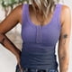 thumbnail image 2 of Camiseta sin mangas con cuello redondo para mujer, informal, de verano, de punto acanalado, sin mangas, básica, ajustada, camisola, 2 of 6