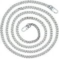 thumbnail image 2 of 1box 47inch DIY Iron Flat Chain Strap Handbag Chains Accessories Purse Straps Shoulder Cross Body Replacement Straps-with 2pcs Metal Buckles Platinum, 2 of 7