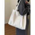 thumbnail image 3 of Pink PU High Capacity Tote Bag 2023 New Ladies Soft Leather Smooth Zipper Shoulder Bags Simple Versatile Commuter Class Handbag (black,(30cm, 3 of 6